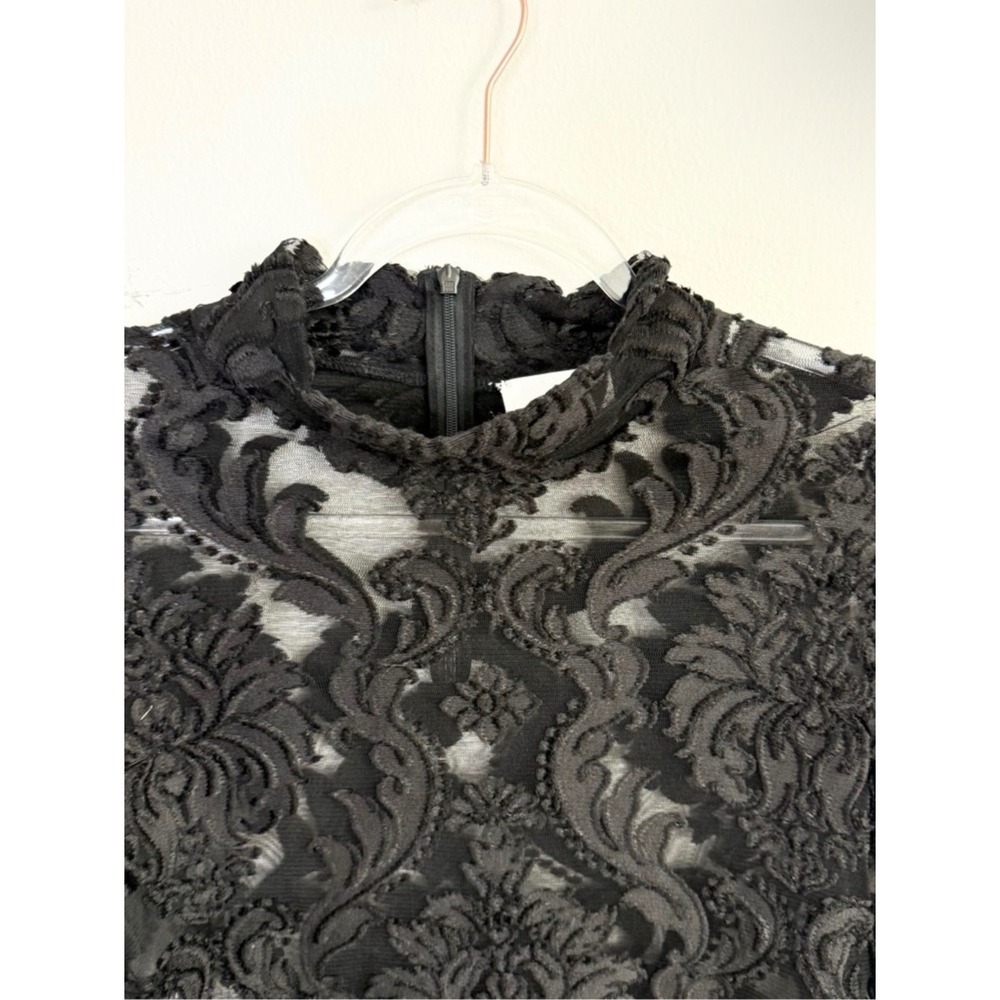 Alice McCall Entitled Top Black Sheer Lace High Neck Long Sleeve Size US 8 - Picture 4 of 7